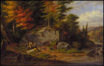 Cornelius Krieghoff Chippewa Indians at a Portage